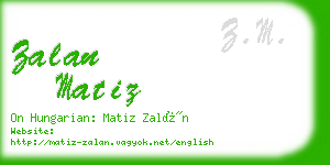 zalan matiz business card